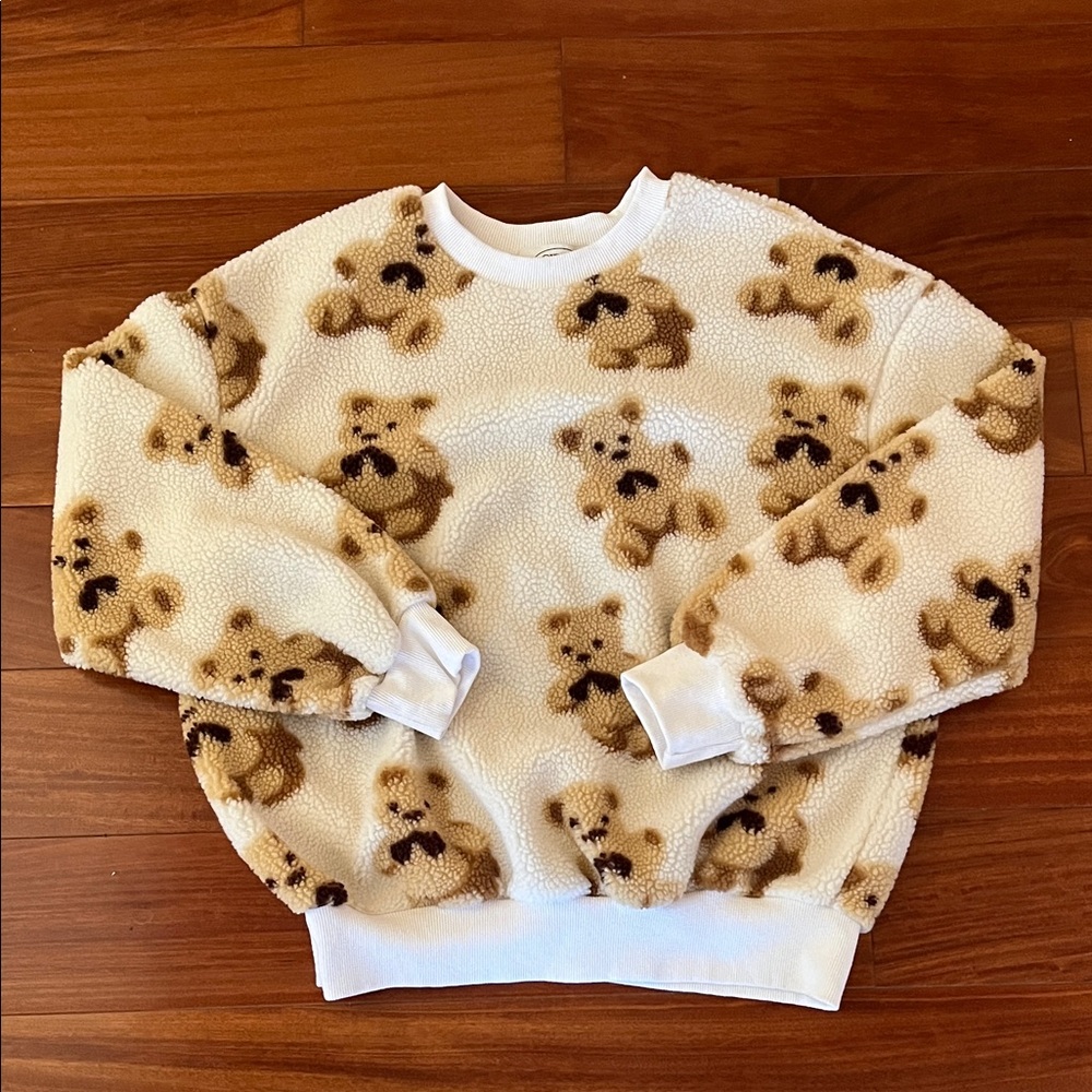 Cute Teddy Bear Graphic Sweatshirt Cozy Soft Girl Aesthetic